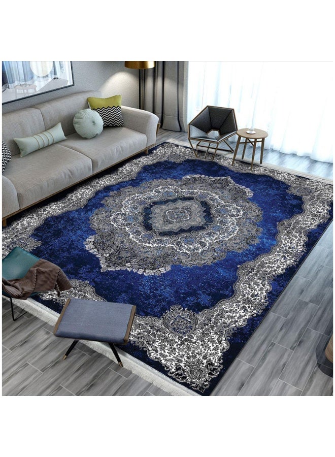 SMART HOME Large padded floor mat with a soft velvet surface and non-slip backing - Living room rug - Majlis rug - Lounge rug - Luxurious decorative rug - Elegant rug with modern patterns for living rooms and majlis - Size 350x250 cm - Suitable for everyday use and entertaining - Image 1